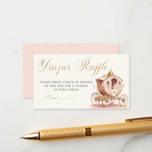 Carte de boîtier Baby shower rose Princess Carries (Devant/Arrière en situation)