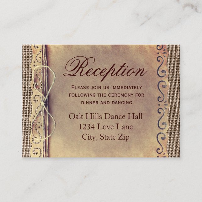 Carte de boîtier Burlap Vintage Rustic Country (Devant)