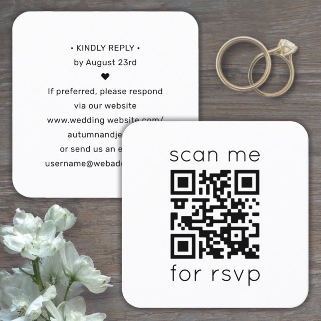 Carte de boîtier Carré du site Web Mariage RSVP de (Créateur téléchargé)