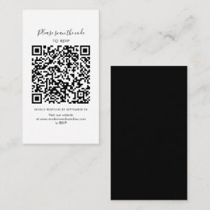 Carte de boîtier de code QR RSVP de mariage modern