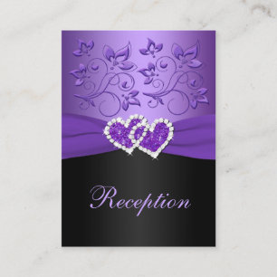 Carte de boîtier de couleur violet, floral noir