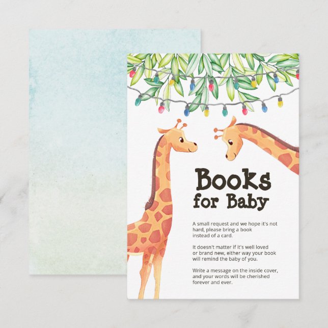 Carte de boîtier de demande de Baby shower Giraffe (Devant / Derrière)