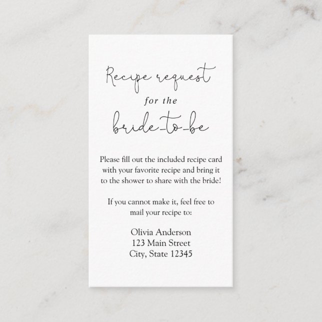 Carte de boîtier de demande de recette de calligra (Devant)