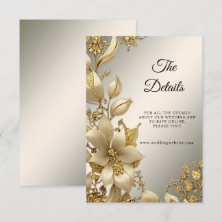 Carte de boîtier de détail Floral doré