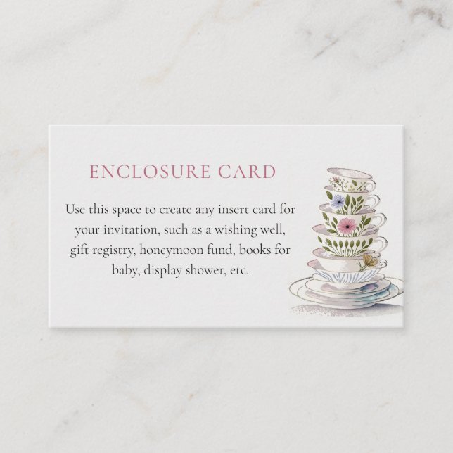 Carte de boîtier de douche Floral Teacups (Devant)
