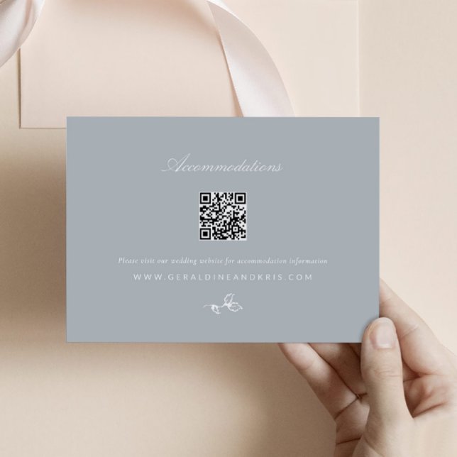 Carte de boîtier de Faire-part de mariage Monogram (Regency Monogram Wedding Enclosure Card with QR code)