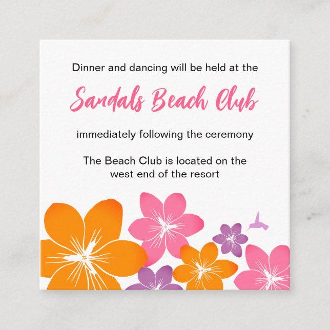 Carte de boîtier de Faire-part de mariage tropical (Devant)