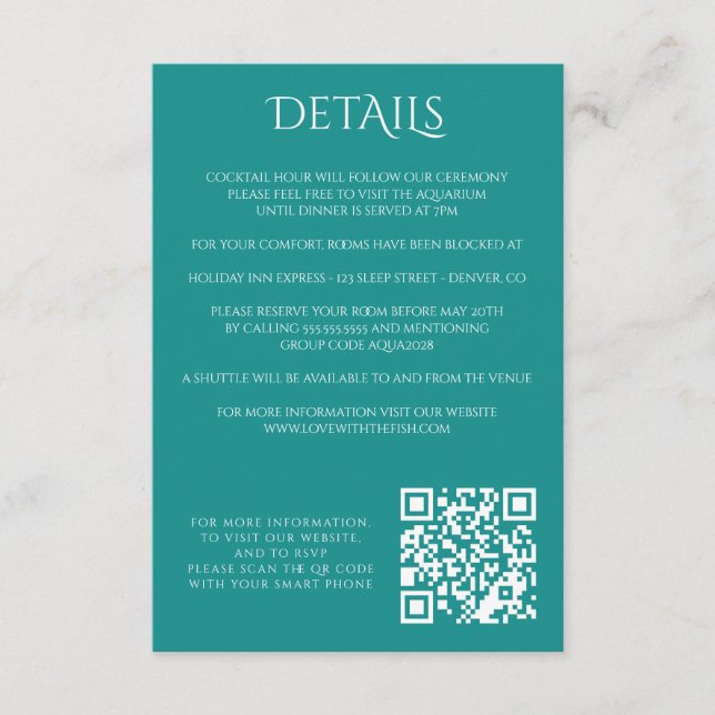 Carte de boîtier de l'aquarium coloré (Devant)