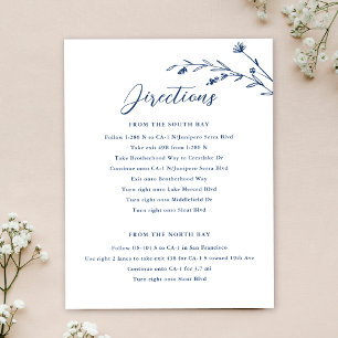 Carte de boîtier de Mariage de Fleur sauvage bleu