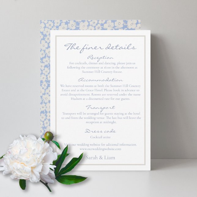 Carte de boîtier de Mariage Floral bleu blanc (Créateur téléchargé)