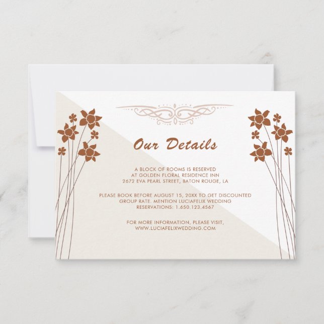 Carte de boîtier de Mariage floral côté automne (Devant)
