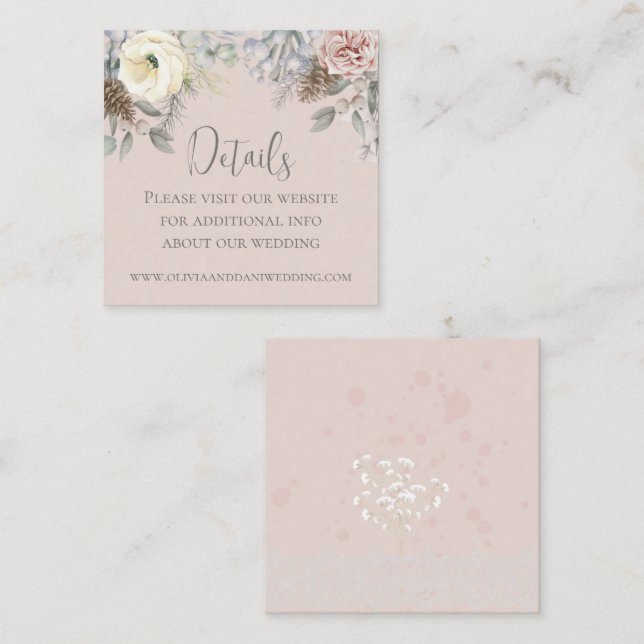 Carte de boîtier de Mariage romantique Blush (Devant / Derrière)