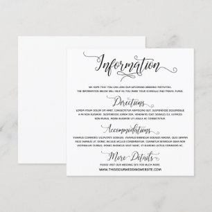Carte de boîtier de script élégant pour informatio