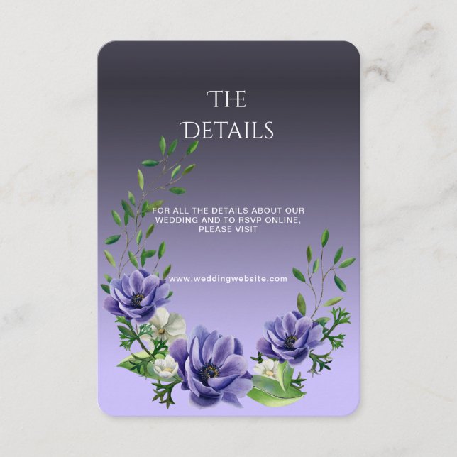 Carte de boîtier détaillée de fleurs violettes d'a (Devant)