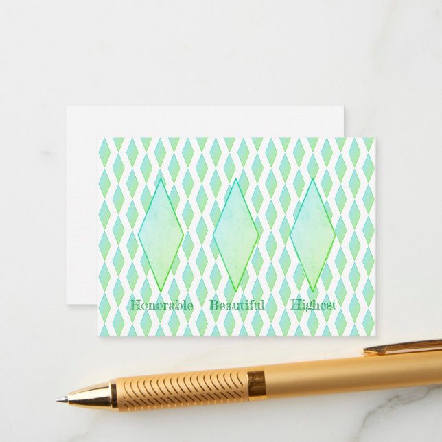 Carte de boîtier Diamant Vert (Devant/Arrière en situation)