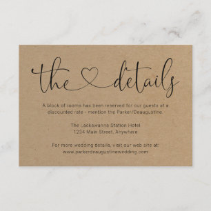 Carte de boîtier d'informations / détails - Simple