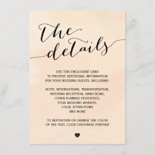 Carte de boîtier d'invitation en aquarelle Apricot