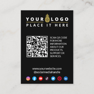 Carte de boîtier du logo de code QR du site Web d'