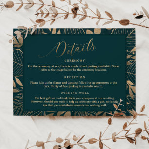 Carte de boîtier du Mariage de bordure Gold Foliag