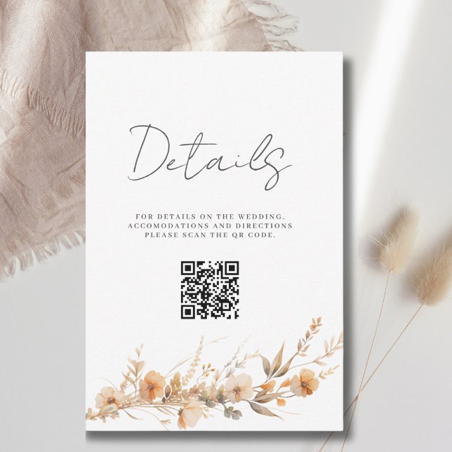 Carte de boîtier du Mariage de code QR fleur sauva (Créateur téléchargé)