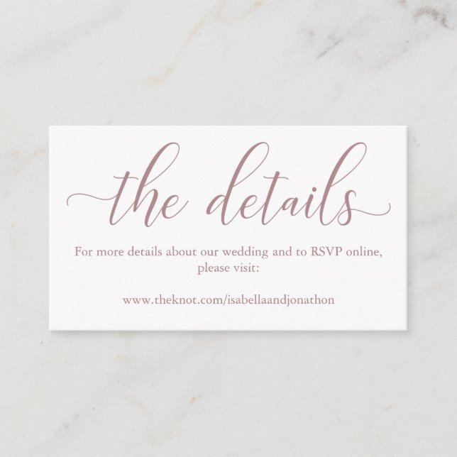 Carte de boîtier du site Web Mariage rose (Devant)