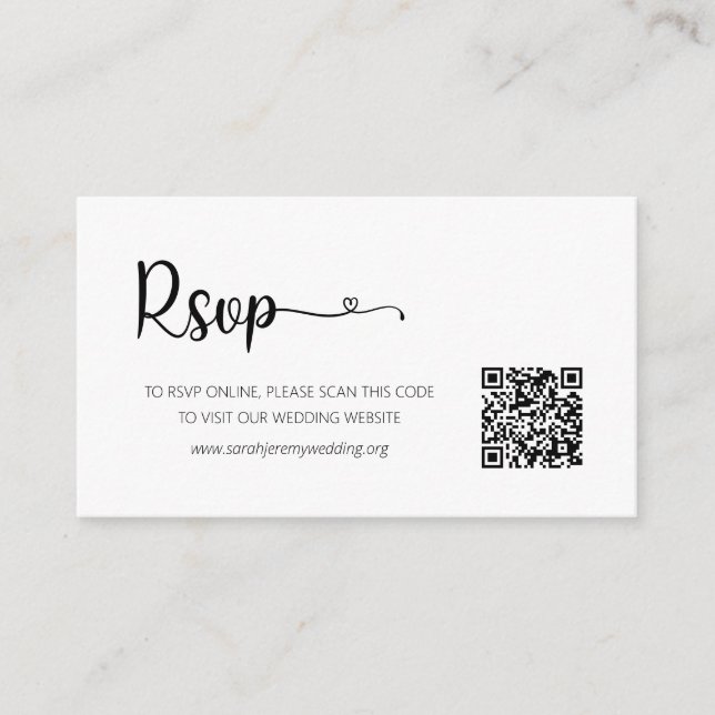 Carte de boîtier du site Web RSVP de mariage simpl (Devant)