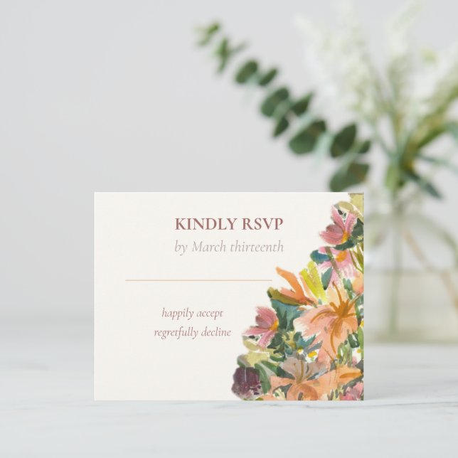Carte de boîtier en aquarelle florale (Debout devant)