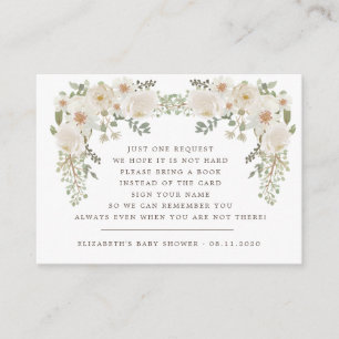 Carte de boîtier en baby shower fleuri élégant en