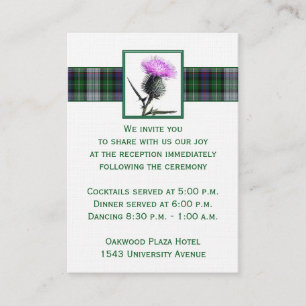 Carte de boîtier en chardon de Tartan blanc violet