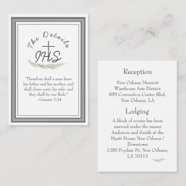 Carte de boîtier encadrée de versets bibliques cat (Devant / Derrière)