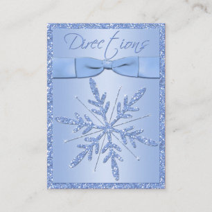 Carte de boîtier Glittery Blue Snowflake Direction