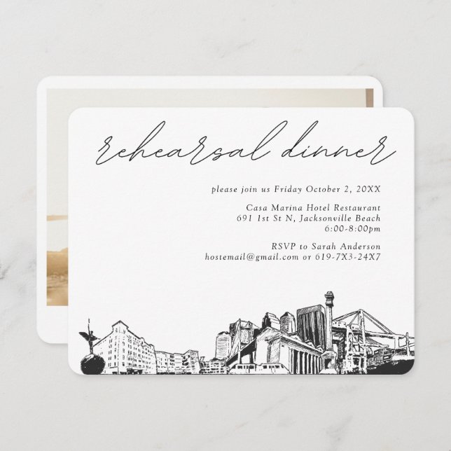 Carte de boîtier Invitation de la répétition de Ja (Devant / Derrière)