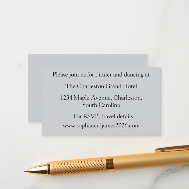 Carte de boîtier mariage (Devant/Arrière en situation)