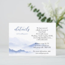 Carte de boîtier mariage Blue mountain and birds