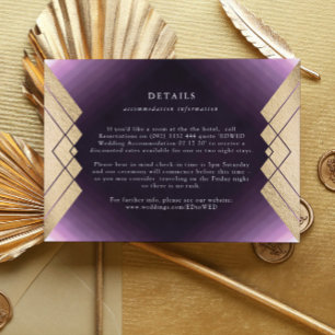Carte de boîtier Mariage d'huile d'or violet géomé