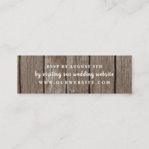 Carte de boîtier mariage en bois rustique RSVP en 