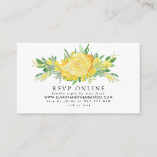 Carte de boîtier Mariage en ligne RSVP Floral Jaun