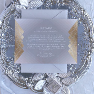 Carte de boîtier Mariage Gray Gold Gray Géométriqu