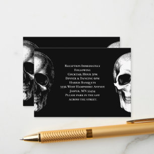 Carte de boîtier Mariage Halloween gothique crâne