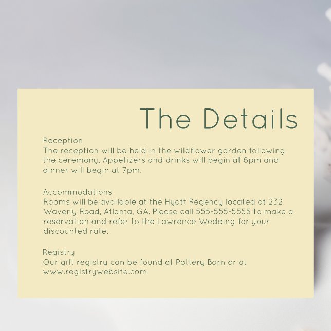 Carte de boîtier Mariage jaune paille rétro simple (Créateur téléchargé)