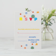 Carte de boîtier Mariage multicolore rétro