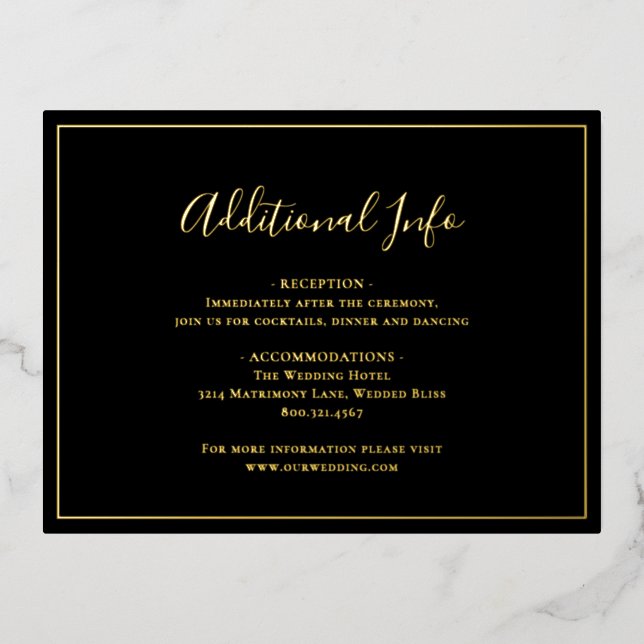 Carte de boîtier Mariage noir traditionnel (Recto)