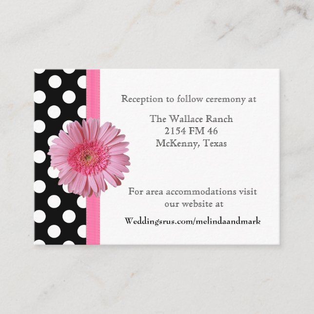 Carte de boîtier Mariage Poka Dot & Gerber Daisy (Devant)