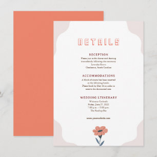 Carte de boîtier Mariage rétro rose Floral