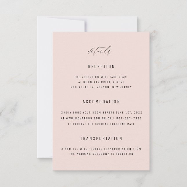 Carte de boîtier Mariage rose doux classique (Devant)