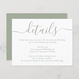 Carte de boîtier Mariage Sage Green Modern Script