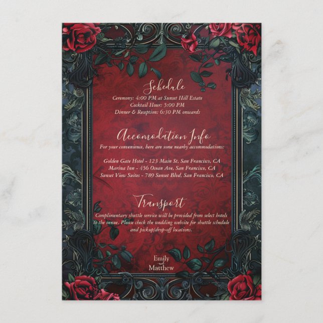 Carte de boîtier Mariage Victorian Gothic Elegance (Devant)