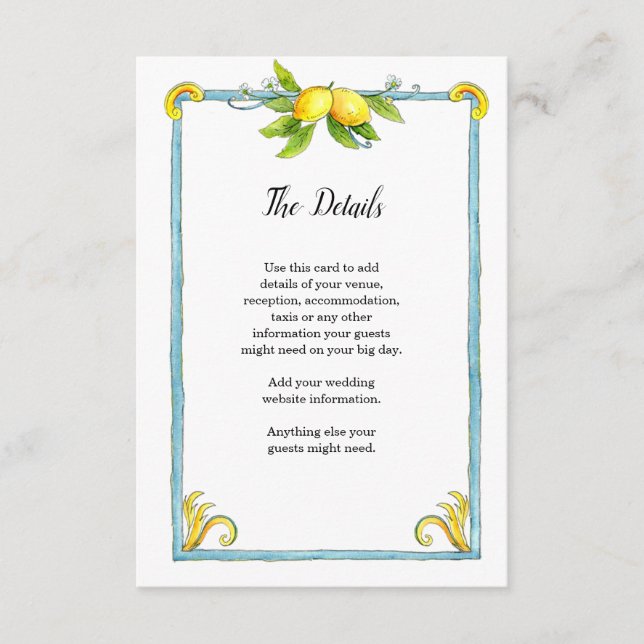 Carte de boîtier Mariage vintage citron Aquarelle (Devant)