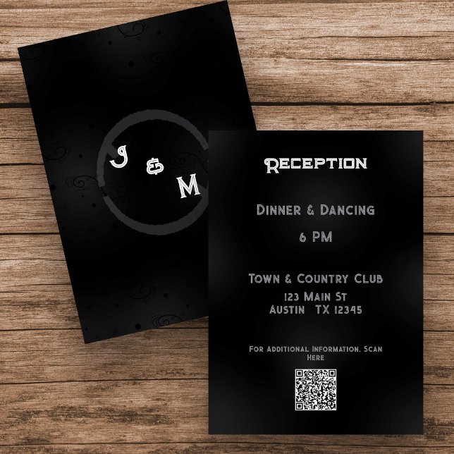 Carte de boîtier Mariage Western Goth (Two Sided Wedding Enclosure Card)