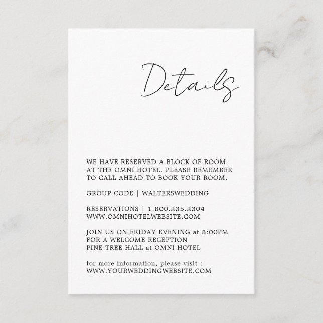 Carte de boîtier minimaliste noir et blanc (Devant)